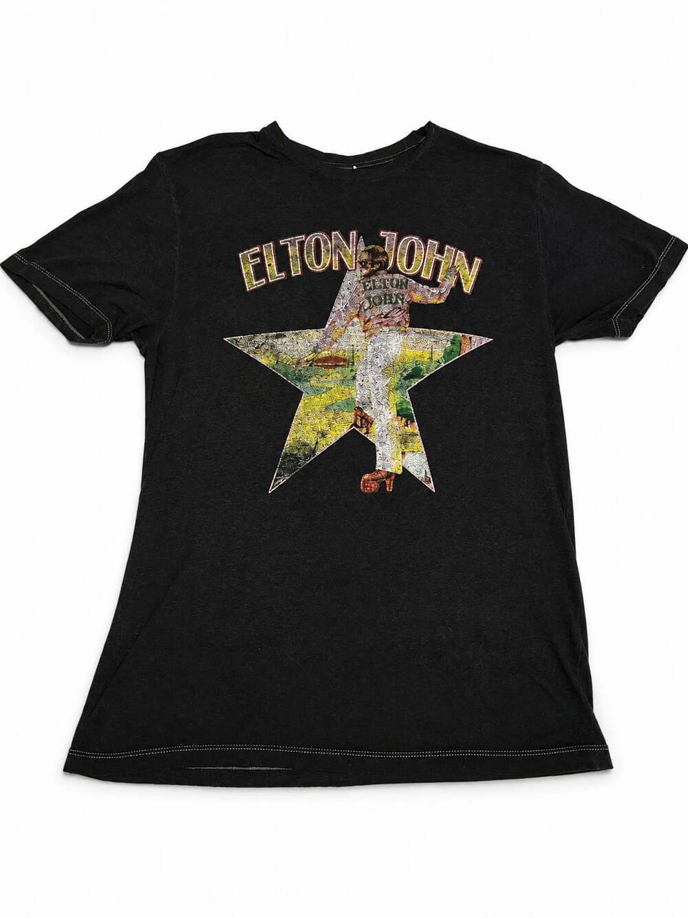 Elton John 2022 Farewell Yellow Brick Road Tour Concert T-Shirt Black Size Large